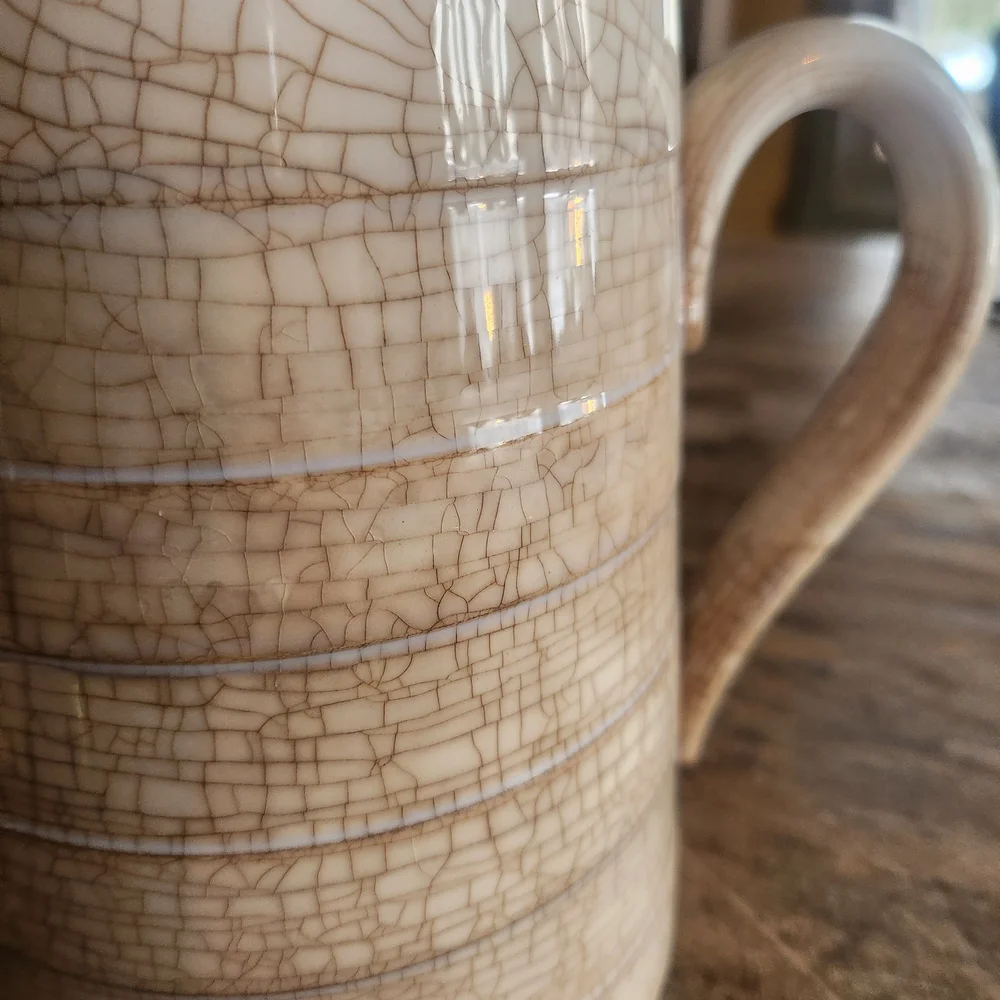 Elegant Cream Crackle Glaze Pitcher - Picture 6 of 7